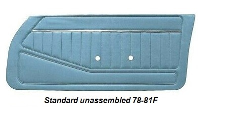 Door Trims: Camaro 78-81 (Unassembled) STANDARD